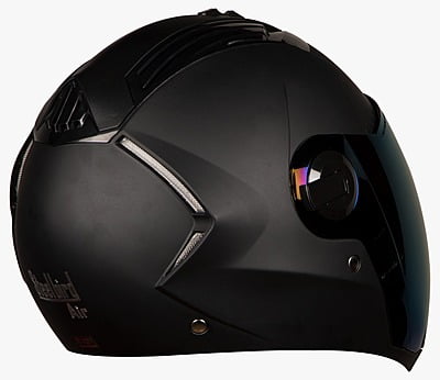 STEELBIRD SBA-2 MAT BLACK C/V (L) + EXTRA GOLD VISOR