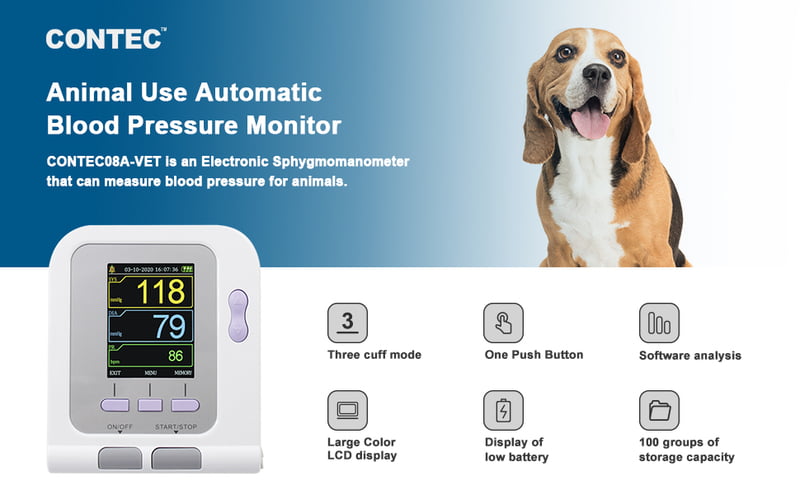 Esfigmomanómetro electrónico para gato/perro/animal/veterinario