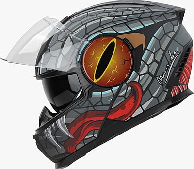 STEELBIRD SBH-40 ISS MAMBA MATT BLACK/GREY C/V 580 MM