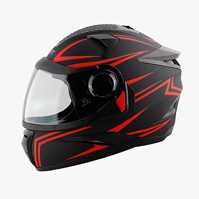STEELBIRD SBH-17 STRIPES MATT BLACK/RED C/V (L)