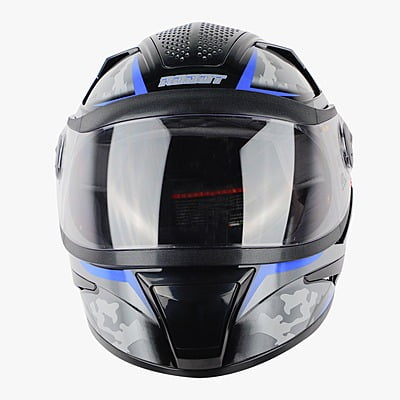 STEELBIRD SBH-17 ROBOT CAMO MATT BLACK/BLUE C/V (L)