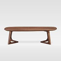CURVY MID CENTURY MODERN SOLID WOOD COFFEE TABLE IN WALNUT FINISH CURVY MID CENTURY MODERN SOLID WOOD COFFEE TABLE IN WALNUT FINISH