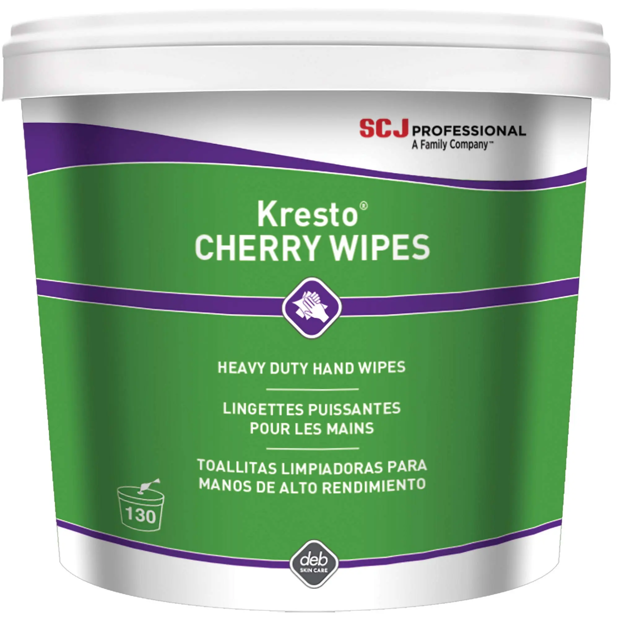 SC Johnson Kresto Heavy-Duty Cherry XL Hand Wipes, 10 x 12 in, 130 Count Tub