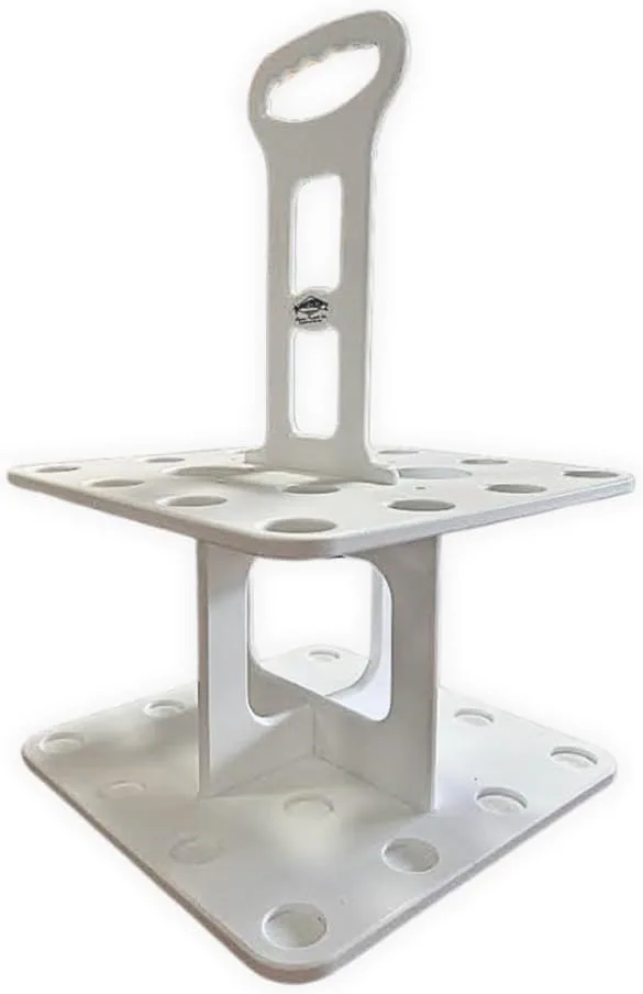 Deep Blue V-12 Waterproof Vertical Polymer Rod Rack for (12) Rods and Reels, White Finish