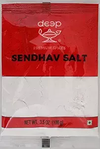 100g pack of Deep Sendhav Namak, unrefined and unprocessed rock salt for healthy cooking.