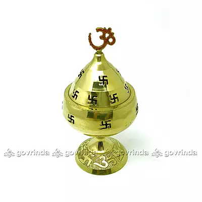 Akhand Laxmi Deepak Diya | Brass Yellow, Jali Akhand Jyoti Deep with Stand