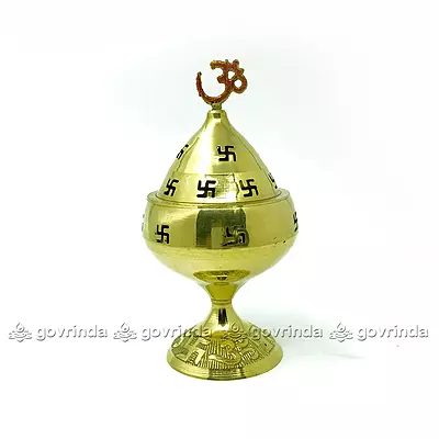 Akhand Laxmi Deepak Diya | Brass Yellow, Jali Akhand Jyoti Deep with Stand