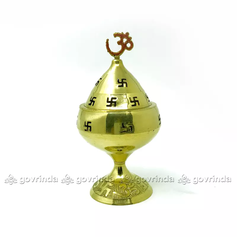 Akhand Laxmi Deepak Diya | Brass Yellow, Jali Akhand Jyoti Deep with Stand