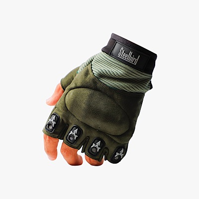 STEELBIRD GLOVES H/F GREEN (XL)