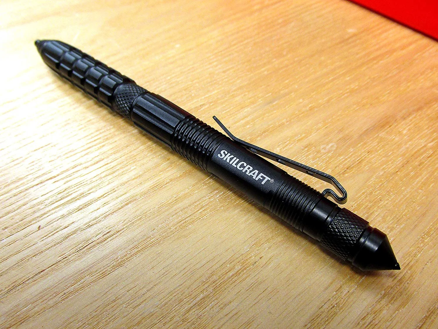 Defender TAC Press-Tip Pen, Ball Point, 1.0 mm, Black Barrel, Black Ink