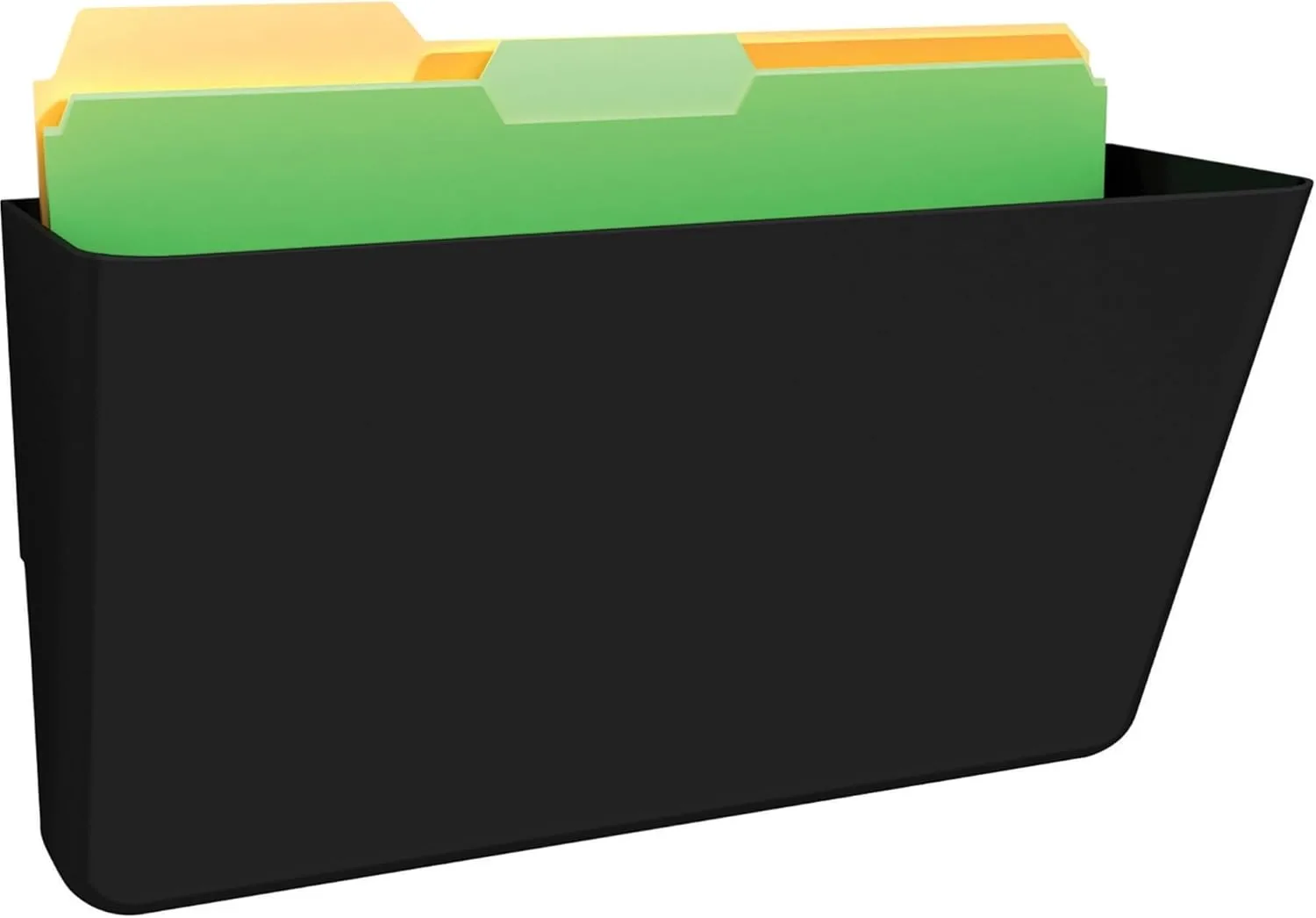 Deflect-O DocuPocket Letter Size Wall File, 7in H x 13in W x 4in D, 50% Recycled, Black