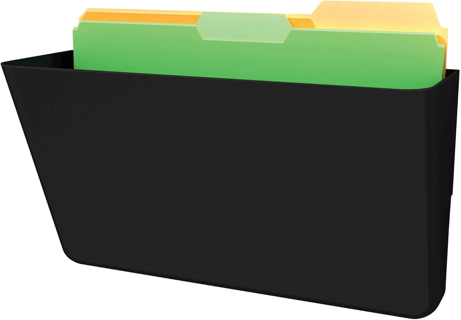 Deflect-O DocuPocket Letter Size Wall File, 7in H x 13in W x 4in D, 50% Recycled, Black