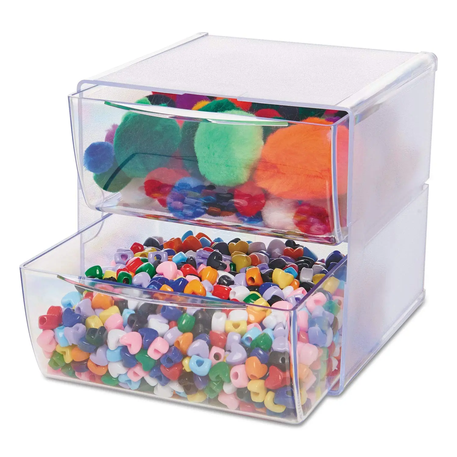 DEFLECTO Stackable Clear Cube Organizer, Plastic