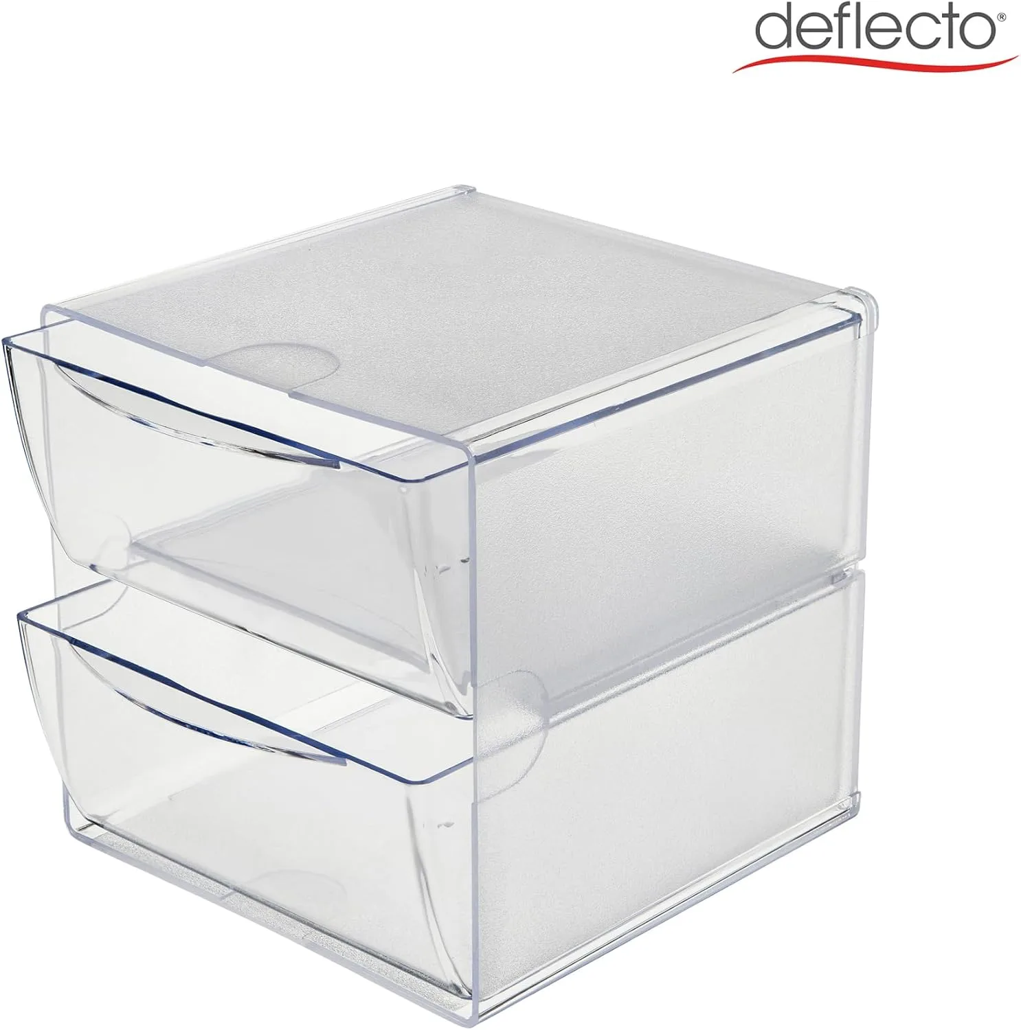 DEFLECTO Stackable Clear Cube Organizer, Plastic