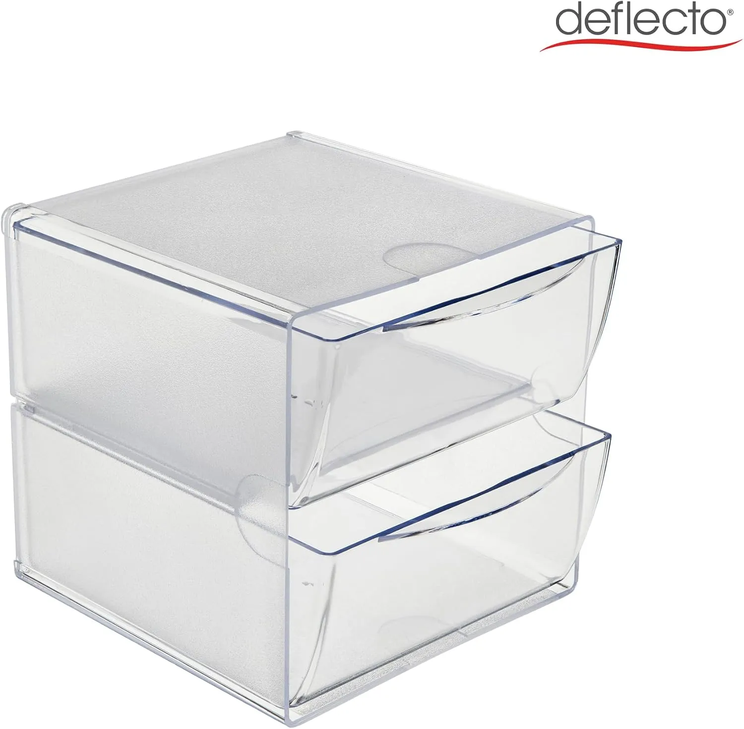 DEFLECTO Stackable Clear Cube Organizer, Plastic