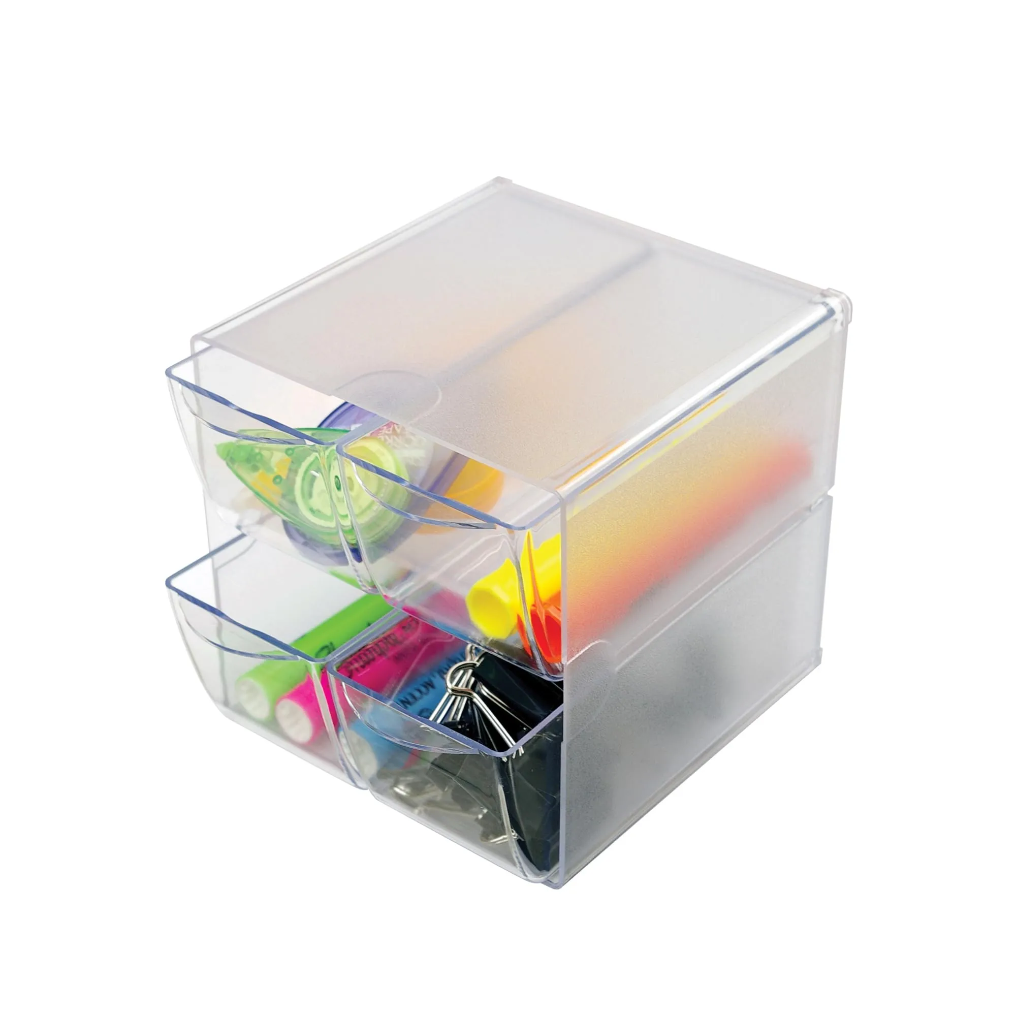 Deflecto Stackable Cube Organizer 6 x 6 x 7.5 in - 4 Drawers