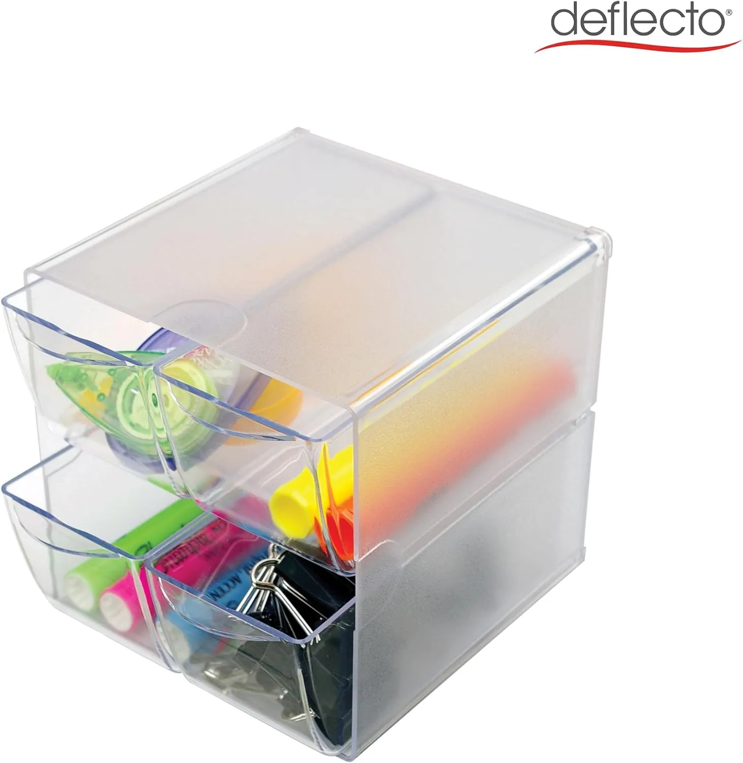 Deflecto Stackable Cube Organizer 6 x 6 x 7.5 in - 4 Drawers