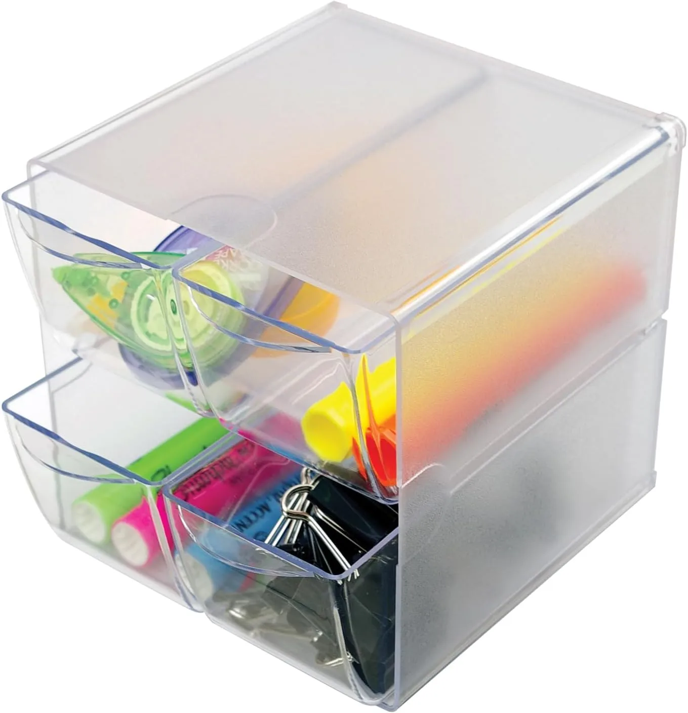Deflecto Stackable Cube Organizer 6 x 6 x 7.5 in - 4 Drawers