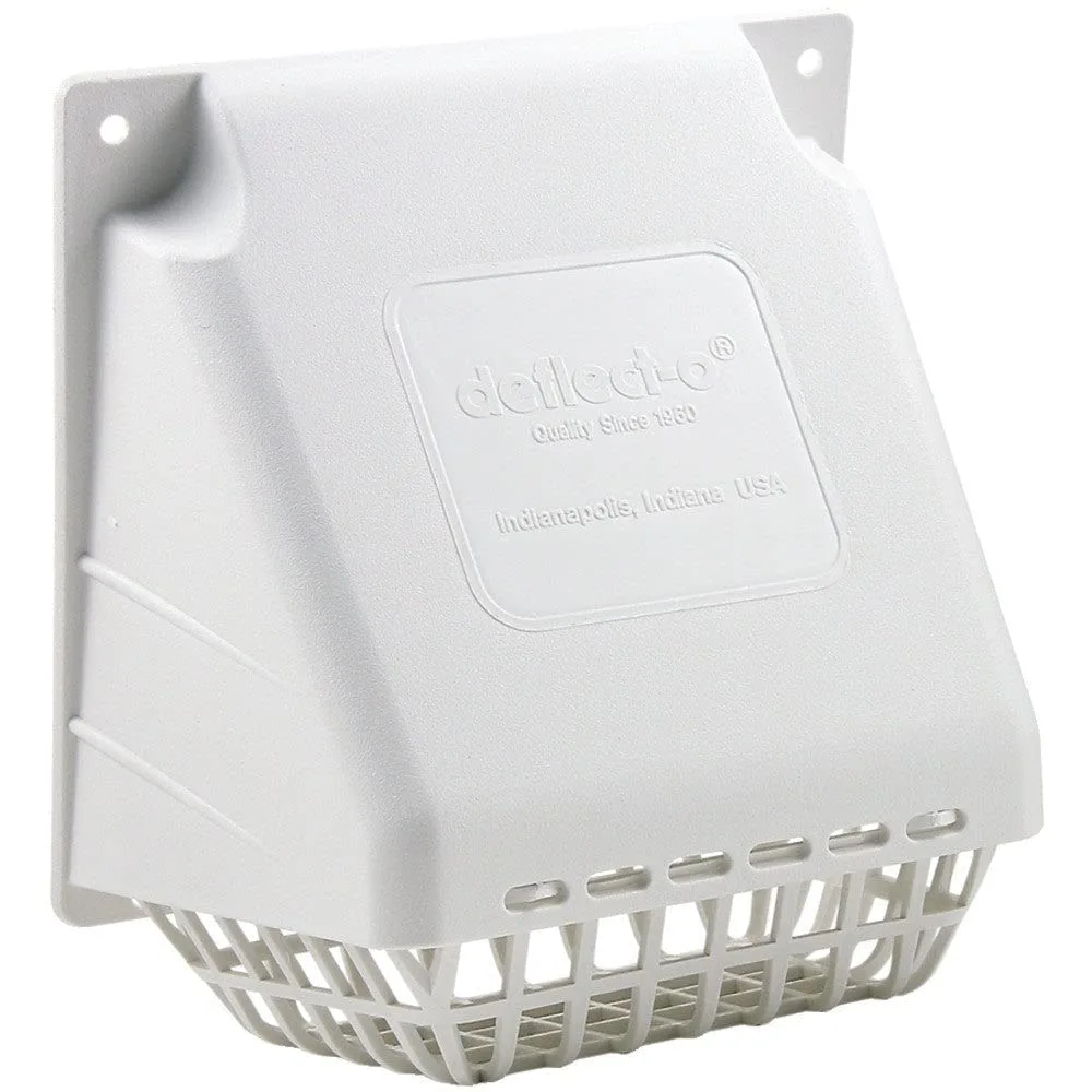 Deflecto Replacement Wide-Mouth Vent Hood With Detachable Bird Guard, White, VENHR4W