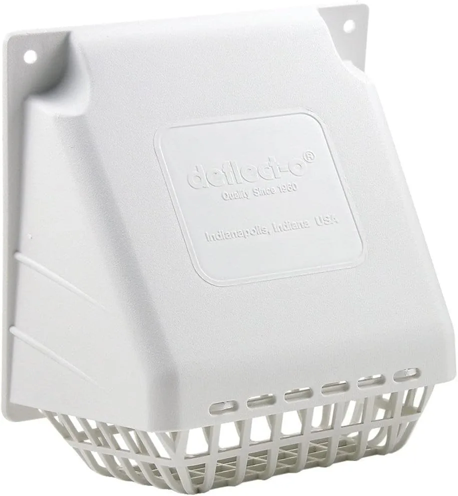 Deflecto Replacement Wide-Mouth Vent Hood With Detachable Bird Guard, White, VENHR4W