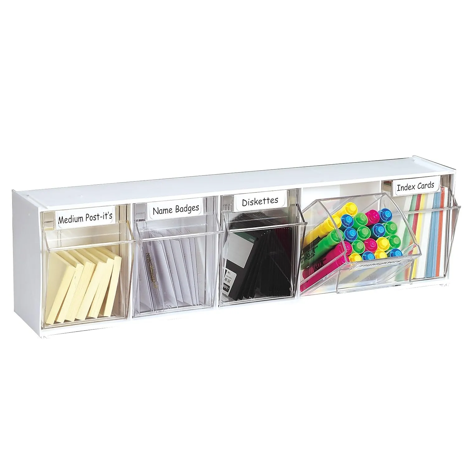 DEFLECTO Interlocking Tilt Bin Storage System