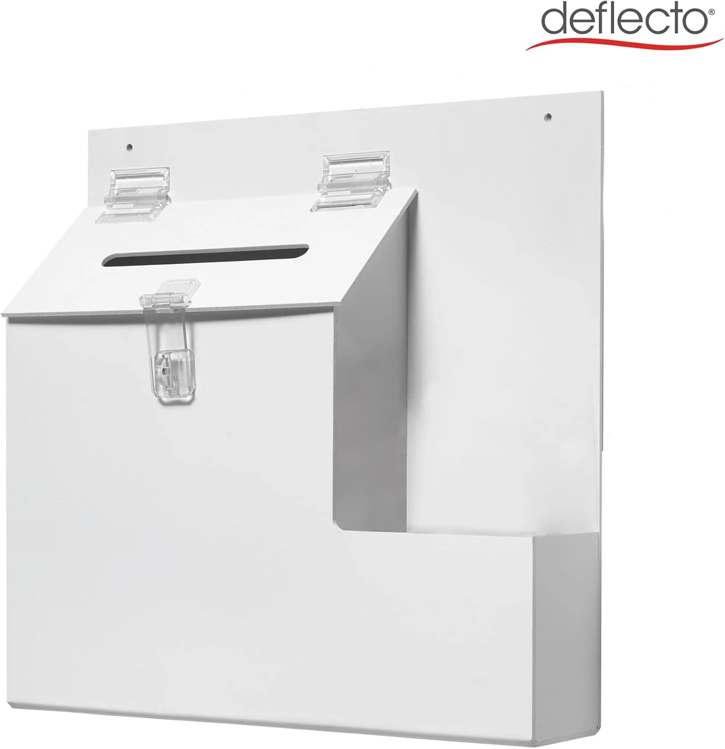 Deflecto 79803 Plastic Suggestion Box with Locking Top, White