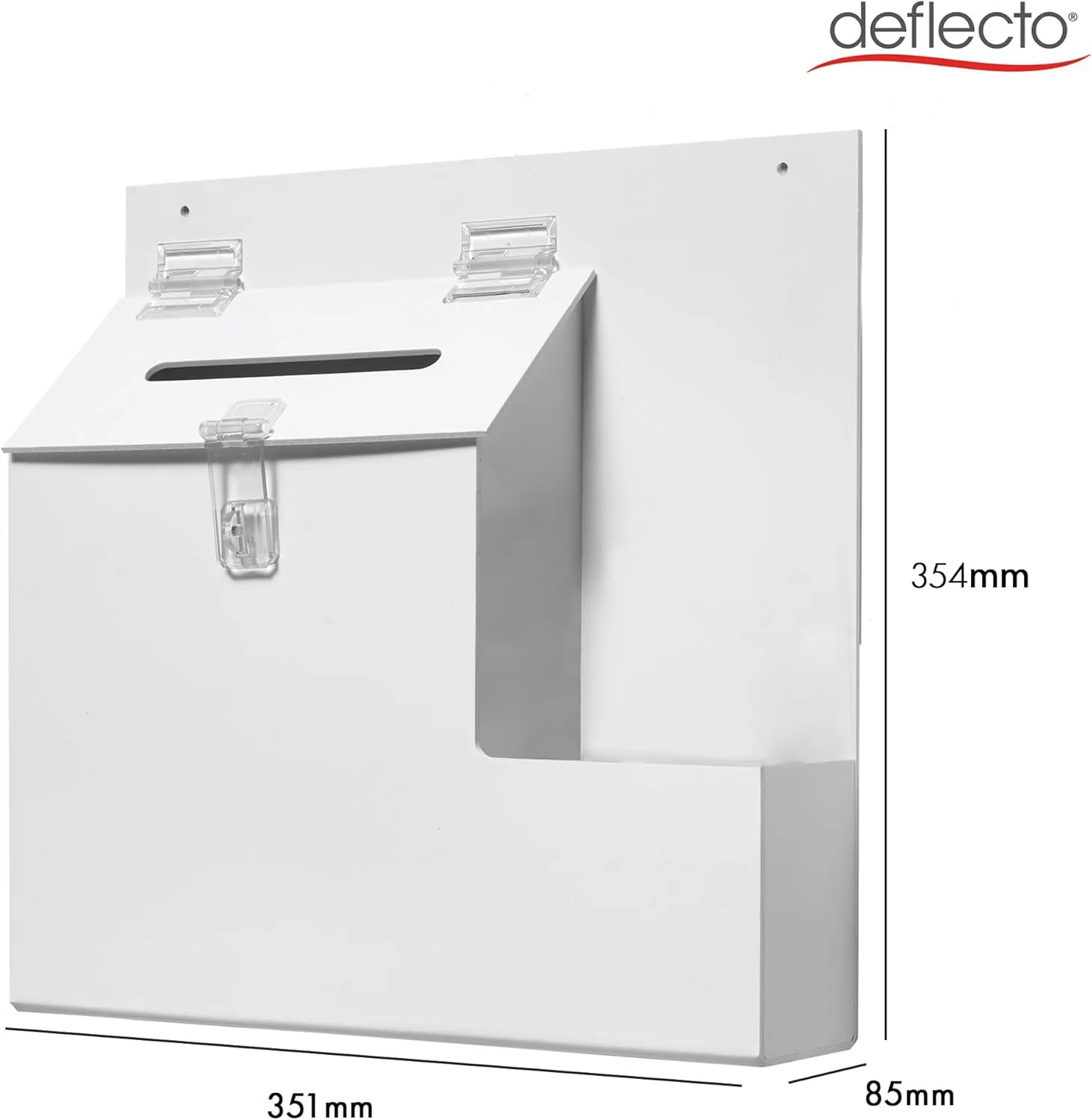 Deflecto 79803 Plastic Suggestion Box with Locking Top, White