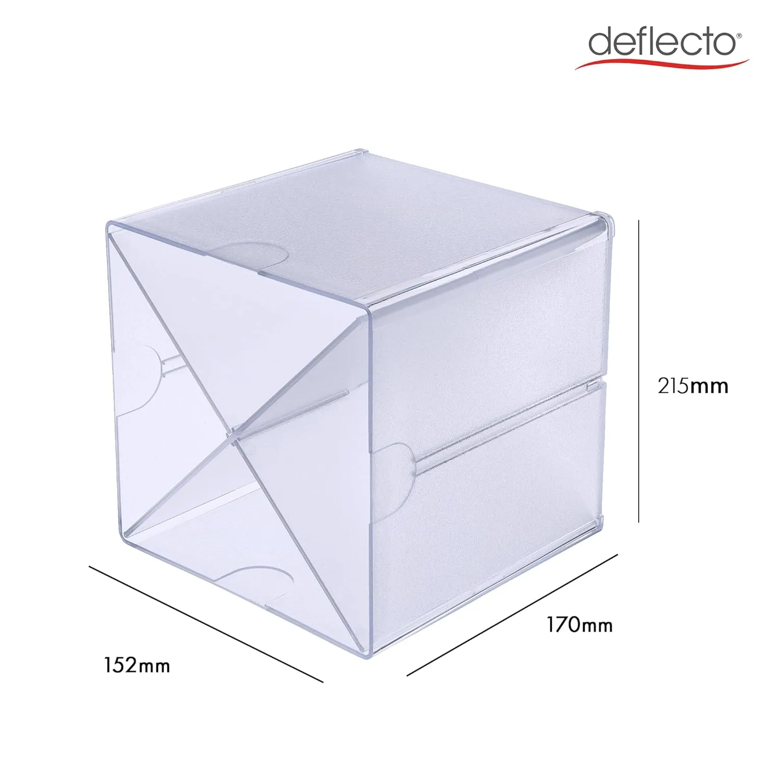 DEFLECTO Stackable Clear Cube Organizer, Plastic
