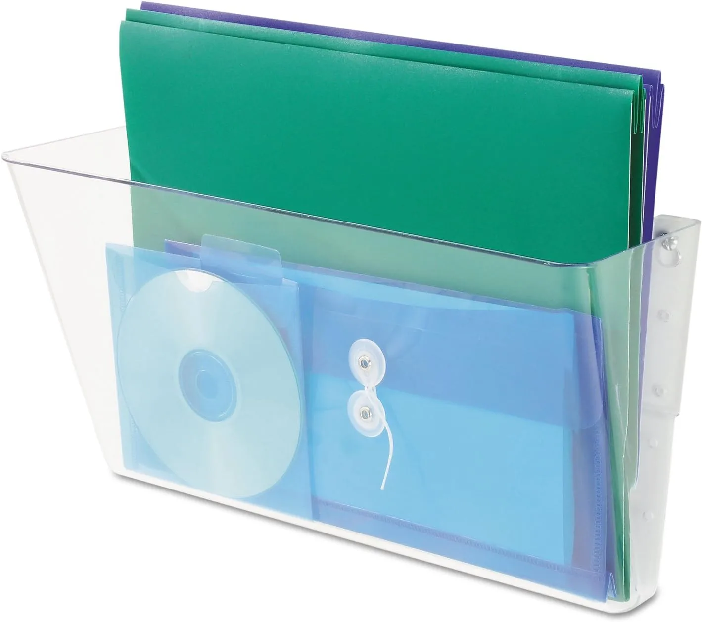 deflecto Single Unit Stackable DocuPockets, 1 Compartment(s), 7inH x 16.3inW x 4inD, Wall Mountable, Clear, 1Each