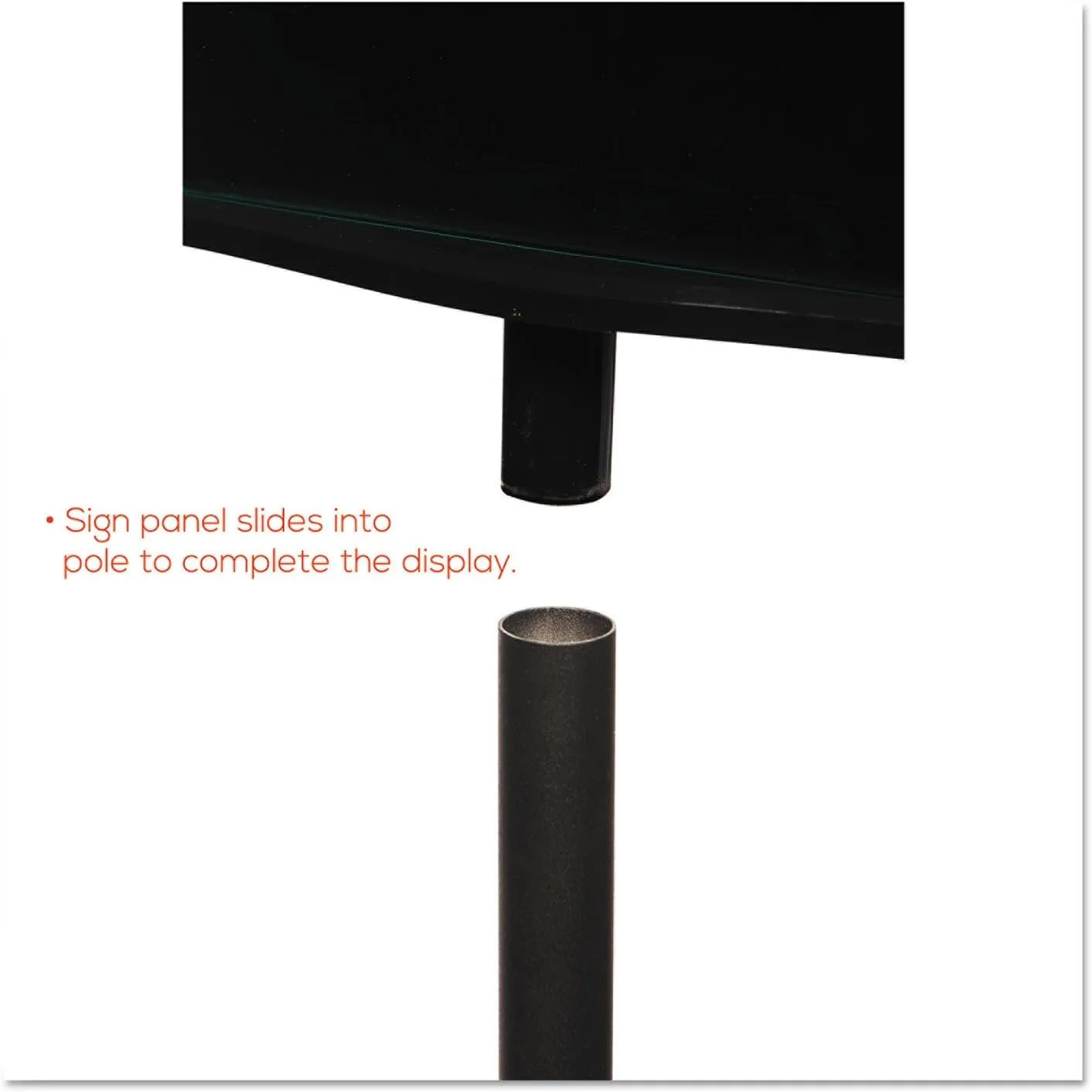 deflecto Double-Sided Magnetic Sign Display, 8.5 x 11 Insert, 56" Tall, Clear/Black