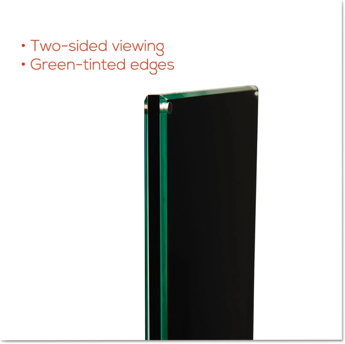 deflecto Double-Sided Magnetic Sign Display, 8.5 x 11 Insert, 56" Tall, Clear/Black