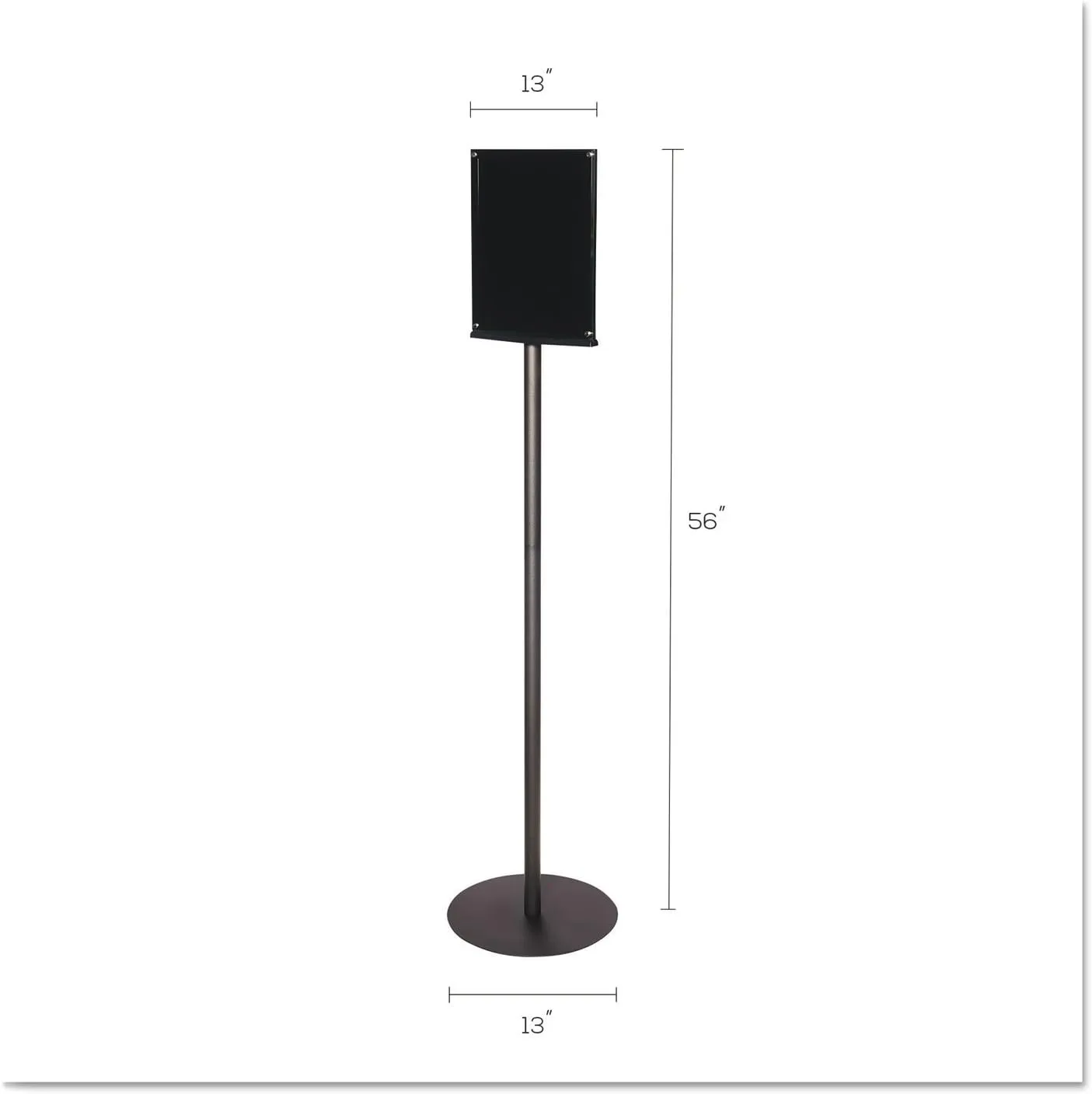 deflecto Double-Sided Magnetic Sign Display, 8.5 x 11 Insert, 56" Tall, Clear/Black