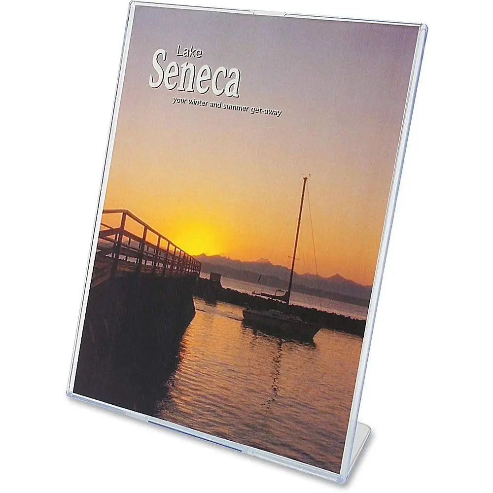 Deflecto Superior Image Slanted Sign Holder, Portrait, 8.5 x 11 Insert, Clear