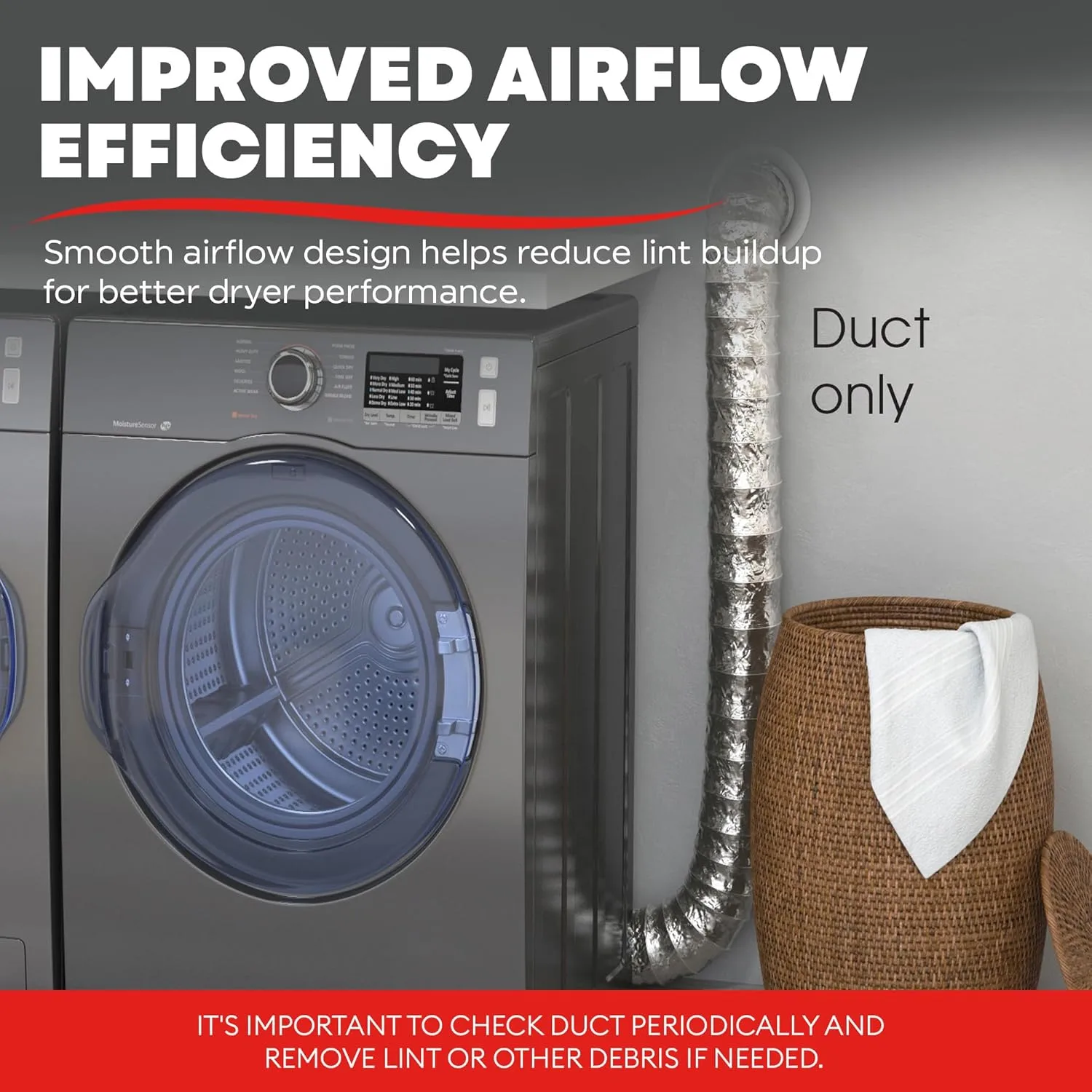 DEFLECTO Supurr-Flex 5-Ply 4in Aluminum Dryer Vent Duct