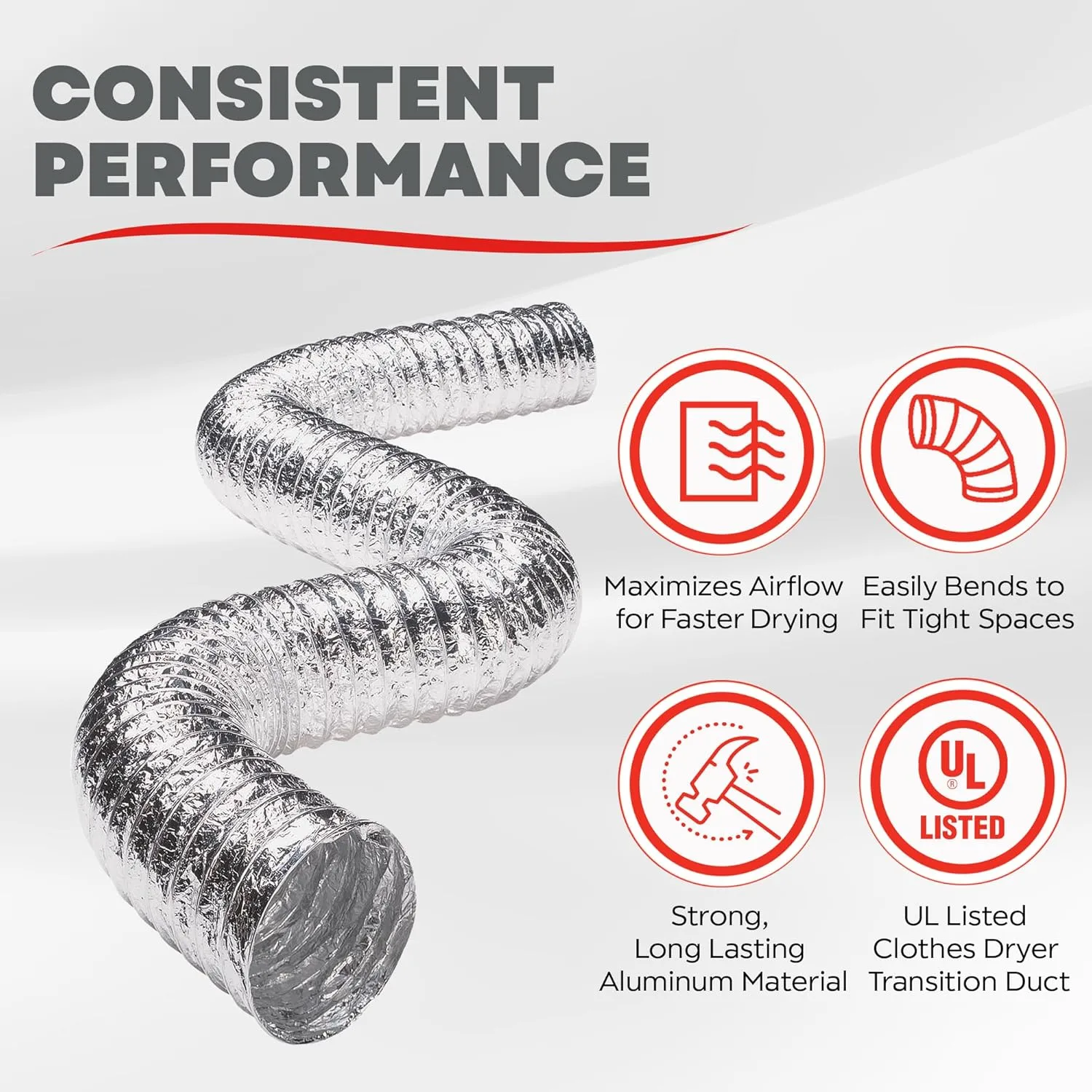 DEFLECTO Supurr-Flex 5-Ply 4in Aluminum Dryer Vent Duct