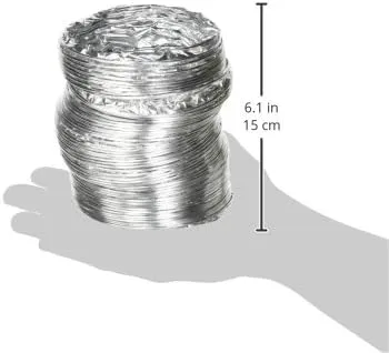 Deflecto Supurr-Flex 4in Multilayered Flexible Aluminum Duct For Dryers, Silver, F0405MSX/30