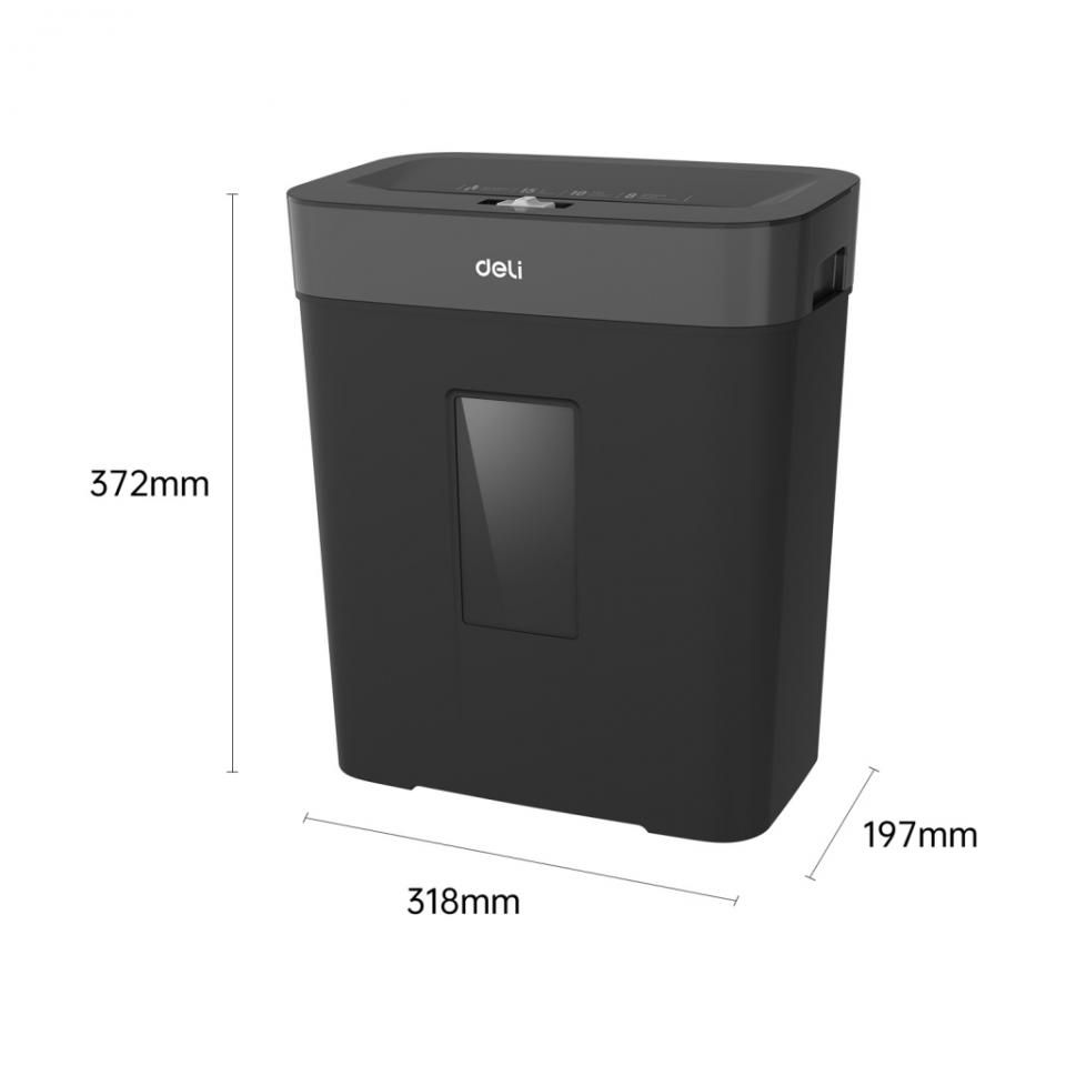 DELI T023 PAPER SHREDDER 8 SHTS 15L BLACK