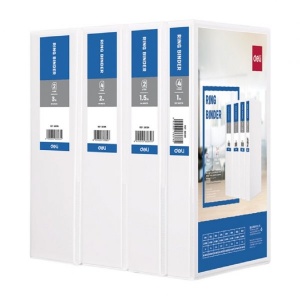 DELI 5610N VIEW 2 D RING BINDER 1" WHITE