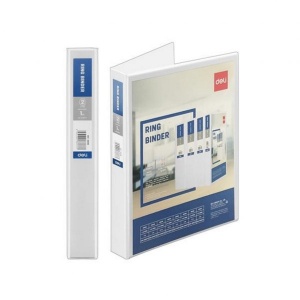 DELI 5610N VIEW 2 D RING BINDER 1" WHITE
