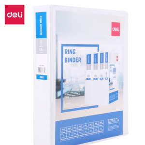DELI 5613N VIEW 2 D RING BINDER 1.5" WHT