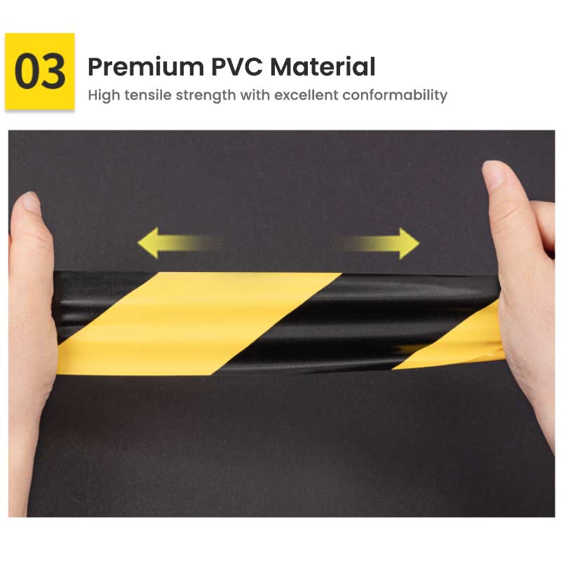 DELI 33770 WARNING TAPE 48mm x 20yards BLK/YLW