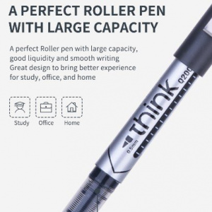 DELI Q20020 THINK ROLLER PEN 0.5MM BLACK