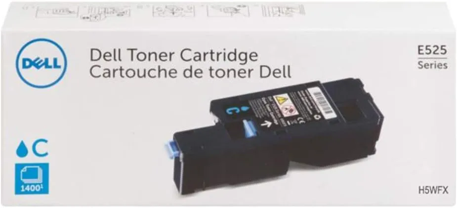 Dell H5WFX Cyan Toner Cartridge for E525W — 1400 Page Yield