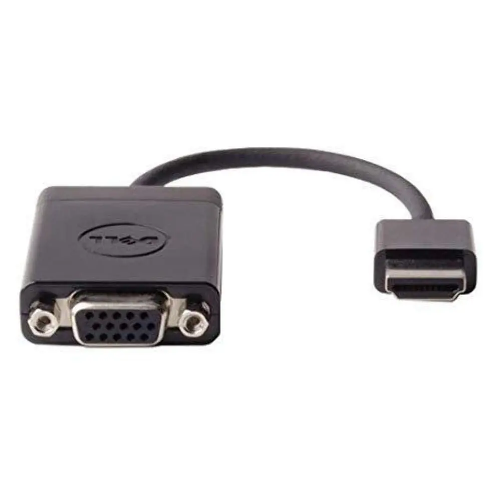 Dell HDMI to VGA Adapter - 1 x 19-pin HDMI (Type A) Digital Audio/Video Male - 1 x 15-pin HD-15 VGA Female