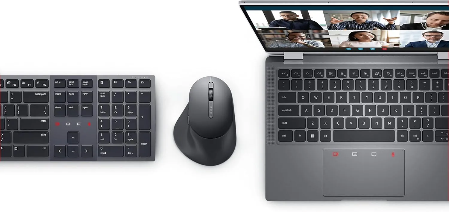 Dell KM900 Premier Collaboration Keyboard and Mouse - Zoom Touch Controls, Backlight, Bluetooth 5.1