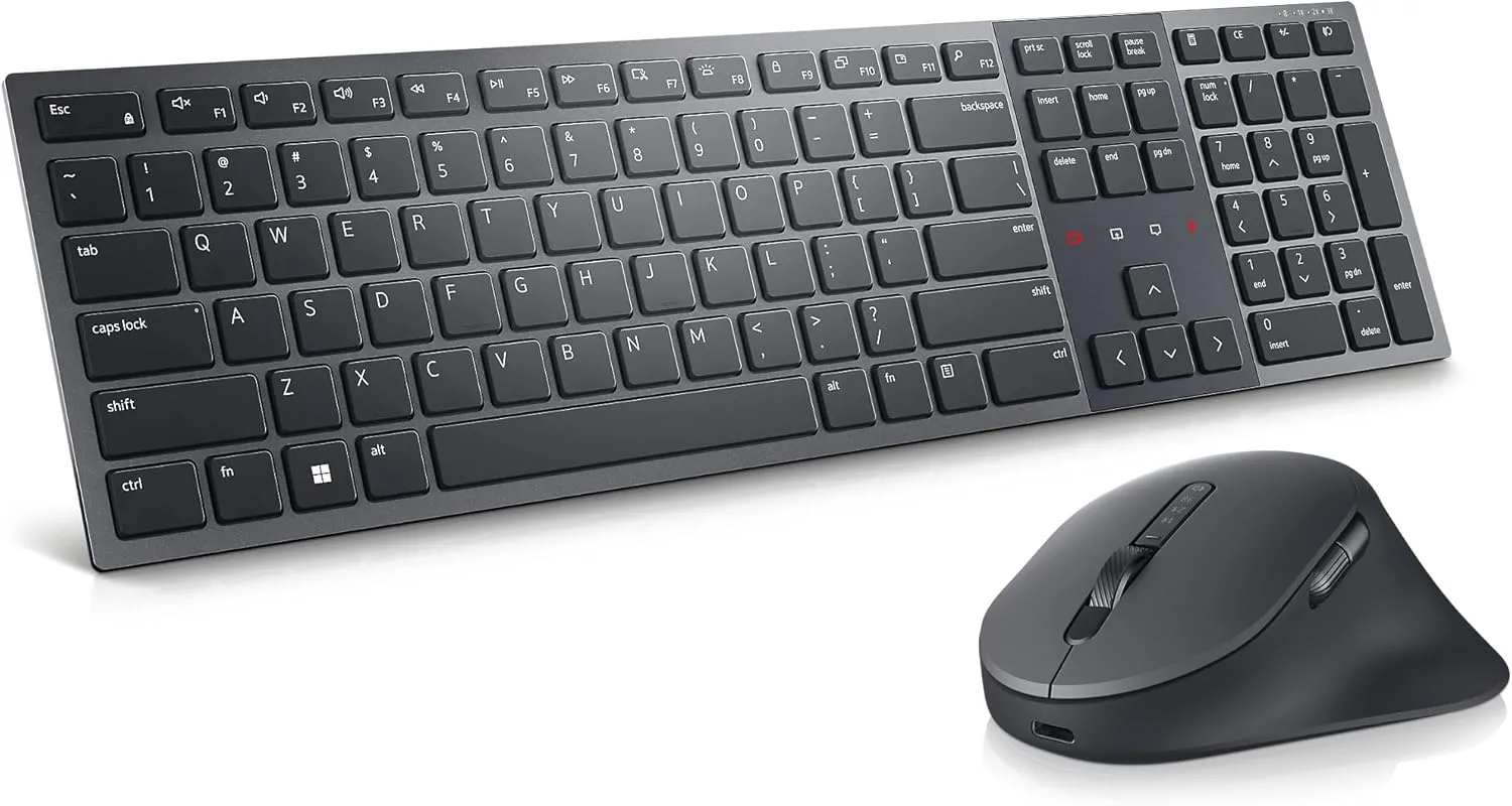 Dell KM900 Premier Collaboration Keyboard and Mouse - Zoom Touch Controls, Backlight, Bluetooth 5.1