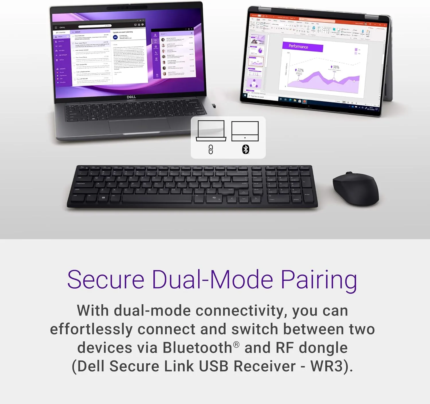 Dell MS355 Silent Mouse — Programmable Wheel, Dual-Mode Wireless, Adjustable DPI