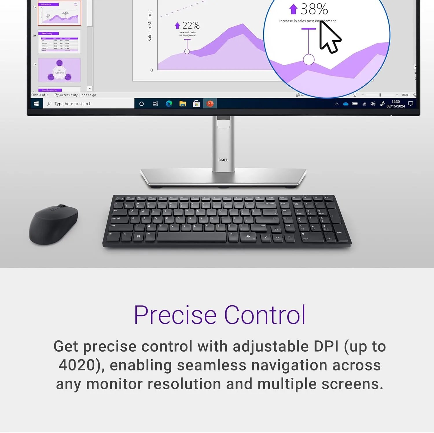 Dell MS355 Silent Mouse — Programmable Wheel, Dual-Mode Wireless, Adjustable DPI