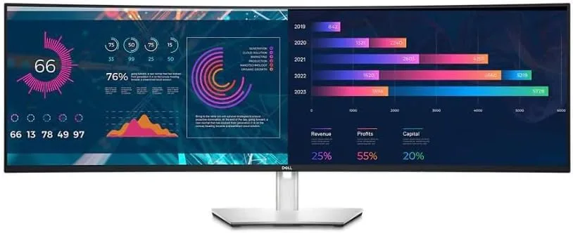 Dell UltraSharp U4924DW 49in Dual Quad HD (DQHD) Curved USB-C Hub Monitor - Black