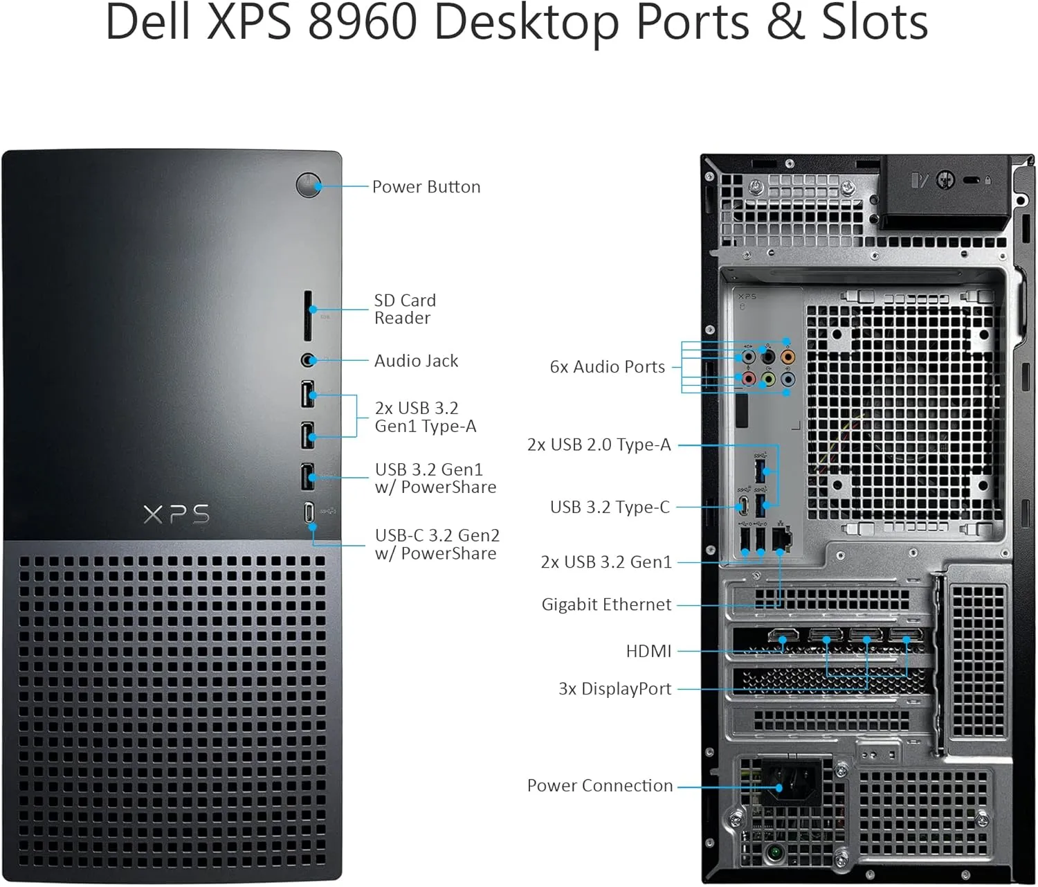 Dell XPS 8960 Gaming Desktop Computer - 14th Gen Intel Core i9-14900K 24-Core up to 6.0GHz withLiquid Cooling, 64GB DDR5 RAM